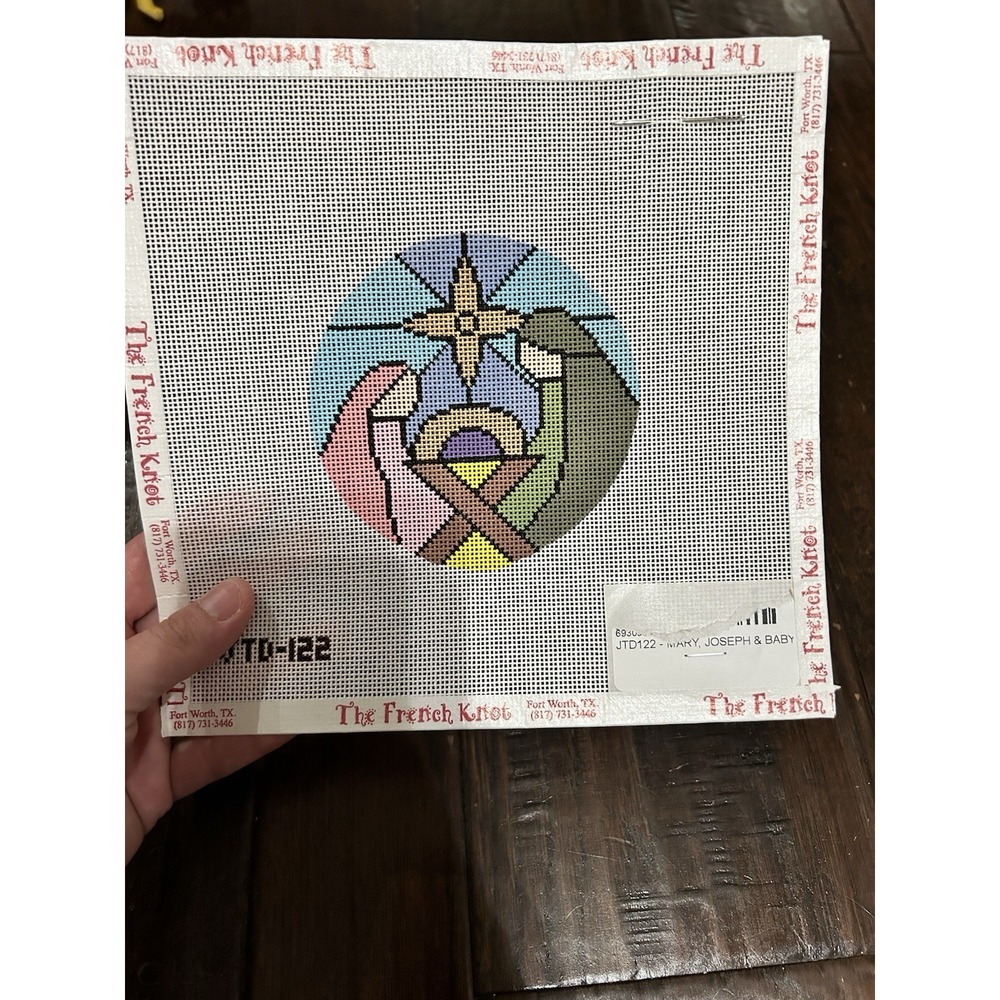 Jessica Tongel JTD-122 Stained Glass Nativity Handpainted Needlepoint Canvas